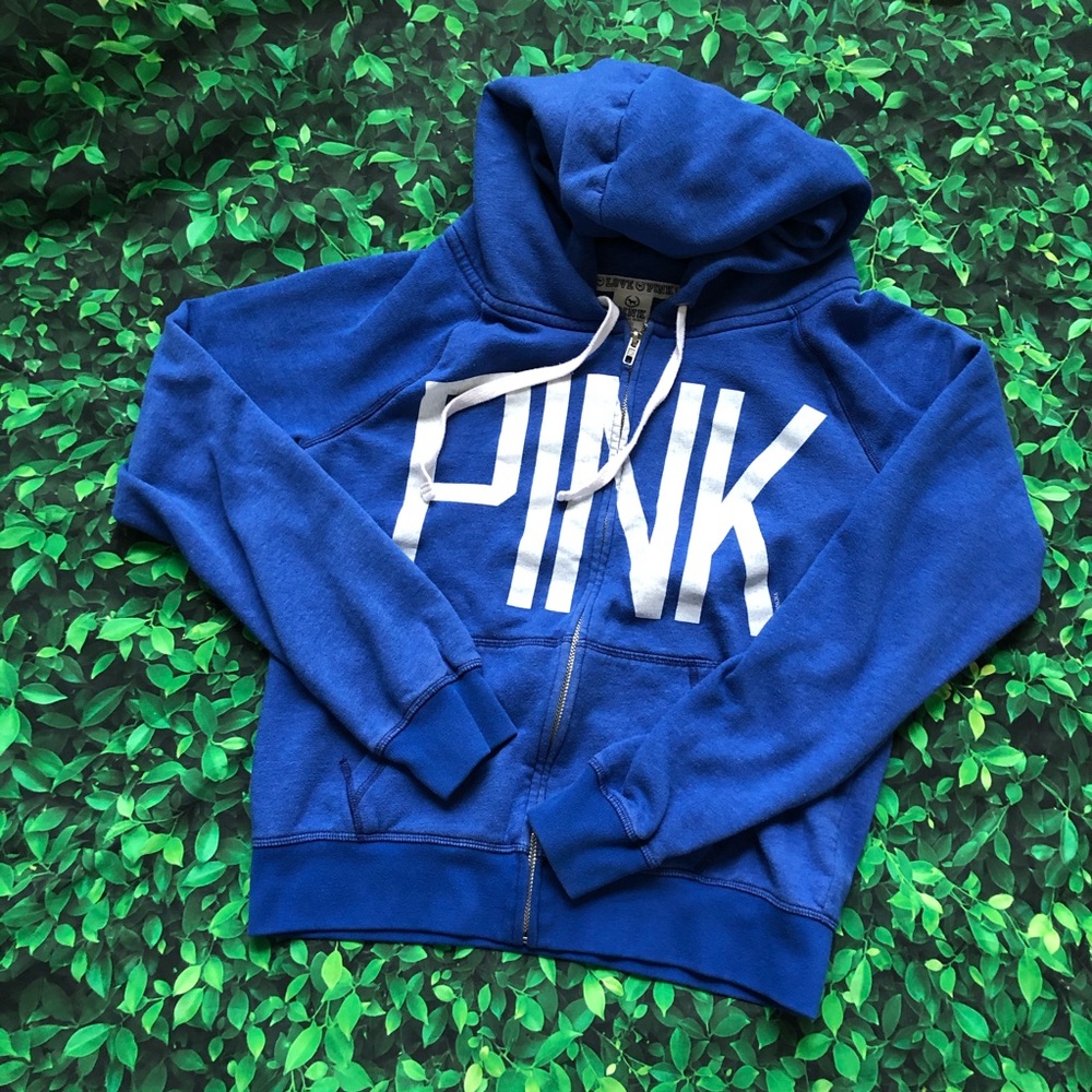 🜃 Pink by Victoria’s Secret hoodie | blue | Med